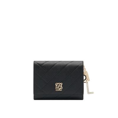루이까또즈 24SS 여성 3단 반지갑 블랙